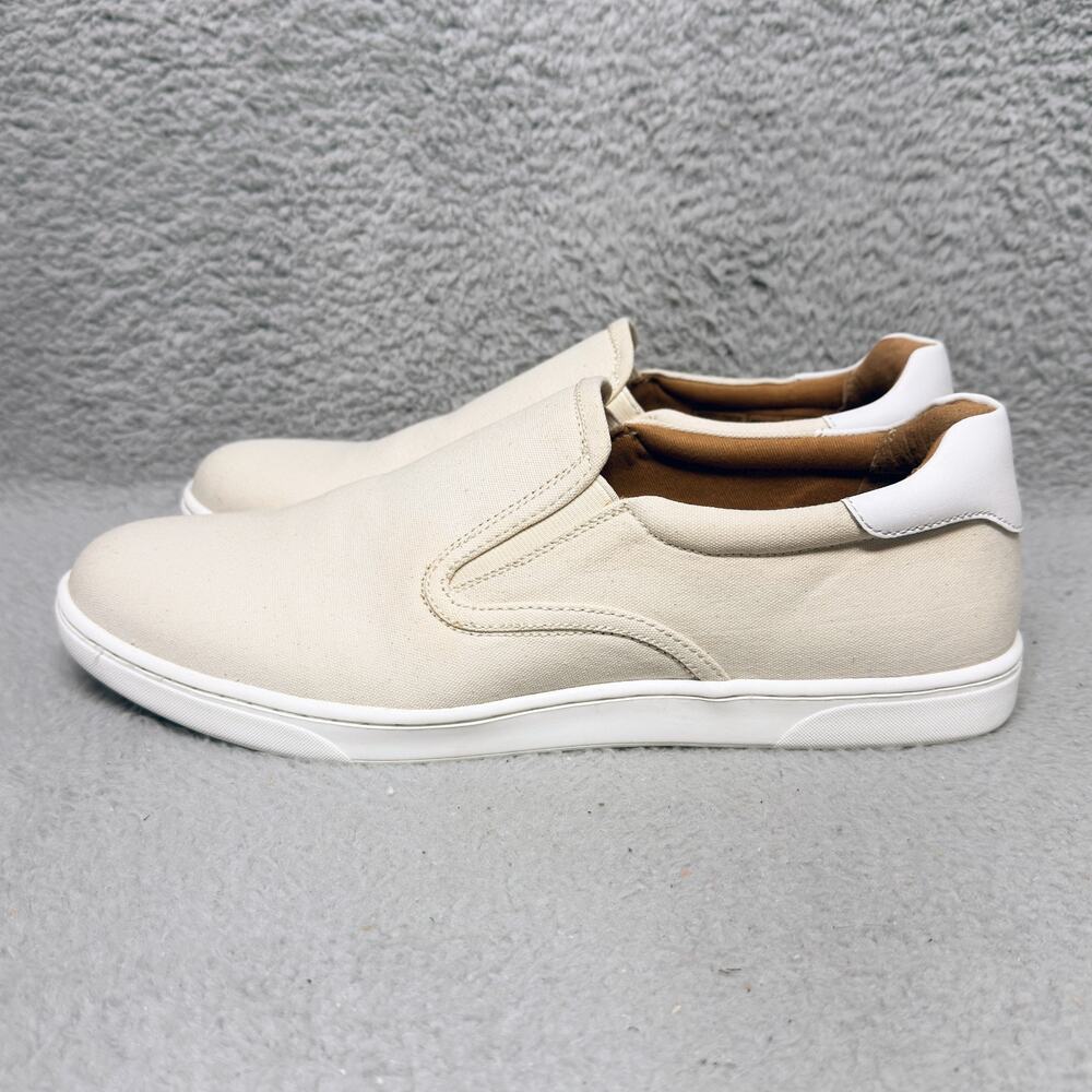 Vionic Brody Mens Size 11.5 Slip-On Sneakers‎ Shoes Beige Canvas - Picture 3 of 9